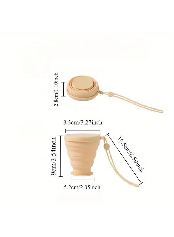 Portable Folding Silicone Travel Cup White Temperature Resistant Toothbrush Holder - Image 3