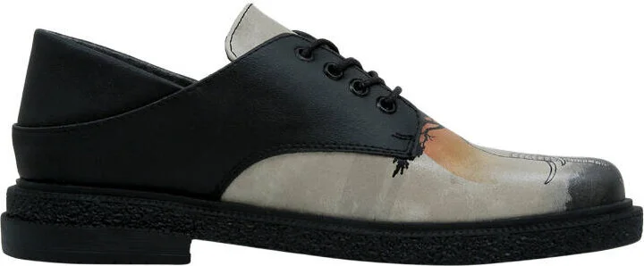 Dogo Women's Vegan Leather Black Casual Shoes - Sunset Animals Design