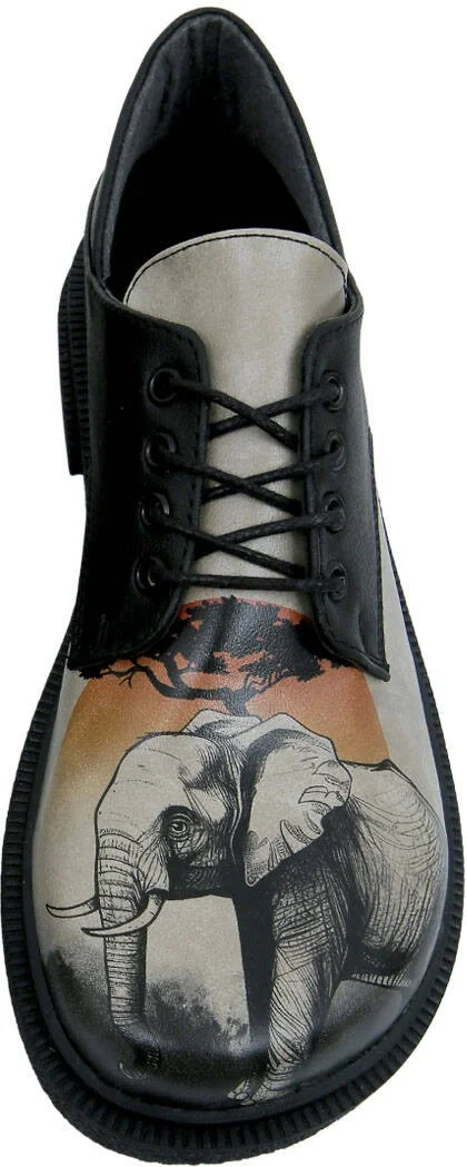 Dogo Women's Vegan Leather Black Casual Shoes - Sunset Animals Design