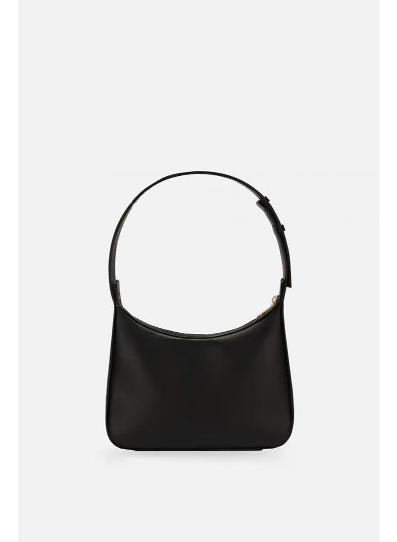 D&G Black Hobo Bag with Gold DG Logo - Sleek Leather, Minimalist Design & Versatile Style for Daily & Evening Wear - Image 3