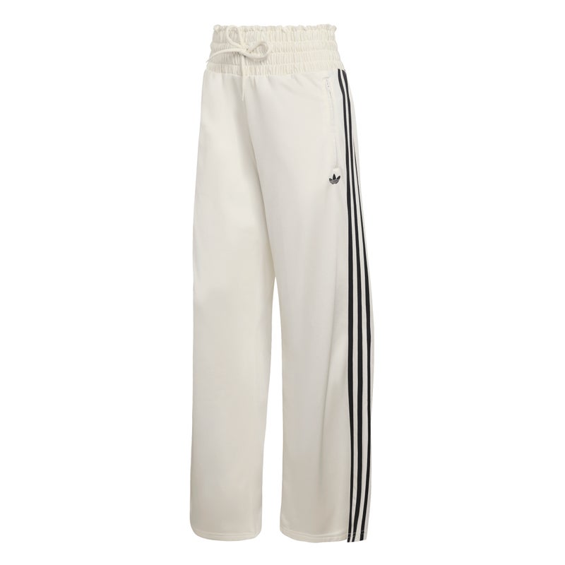 Adidas Smocked Firebird Tracksuit Bottoms - Off White - Image 1