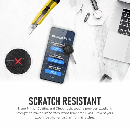 SupCares Tempered Glass for Realme P4 (6.77 Inch) With Installation Kit | Military-Grade Gorilla Screen Protector | Edge to Edge Coverage | Black - Image 5