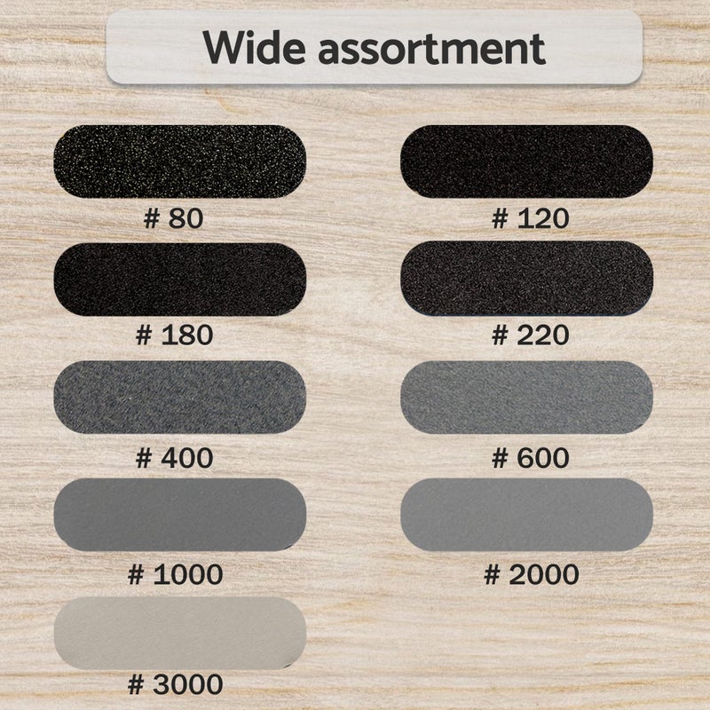 S&F STEAD & FAST 5 inch Wet Dry Sanding Discs Hook & Loop 54 pcs, 80 120 180 220 400 600 1000 2000 3000 Grit Silicon Carbide Orbital Sander Sandpaper Assortment with Tack Cloth, Automotive Wood Metal S&F STEAD & FAST - Image 4