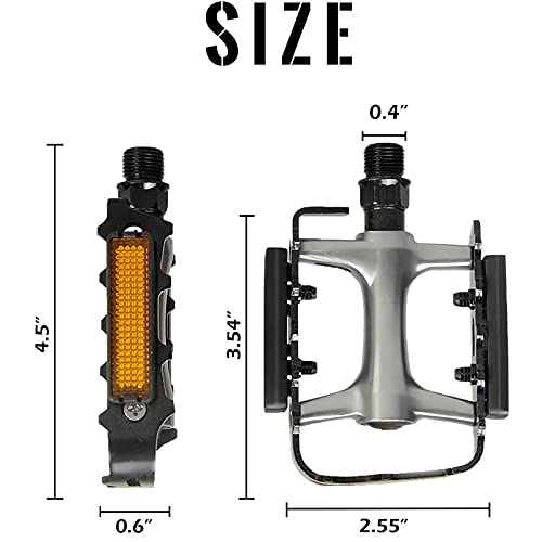 MOHEGIA Bike Pedals,MTB Flat Bicycle Pedal Sets,9/16 Non-Slip Aluminum Replacement for Mountain BMX MTB-Pair - Image 2
