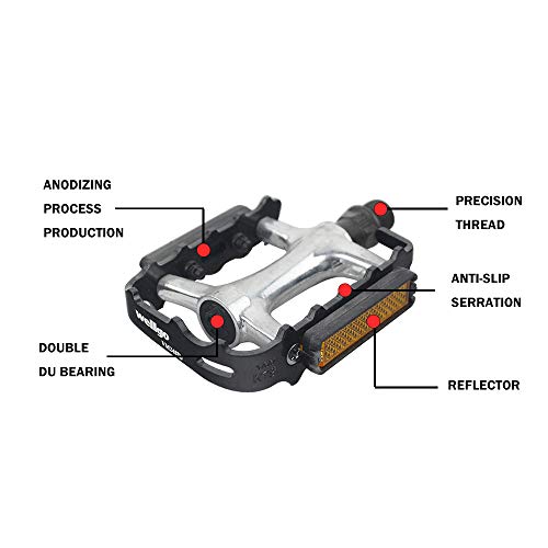 MOHEGIA Bike Pedals,MTB Flat Bicycle Pedal Sets,9/16 Non-Slip Aluminum Replacement for Mountain BMX MTB-Pair - Image 3