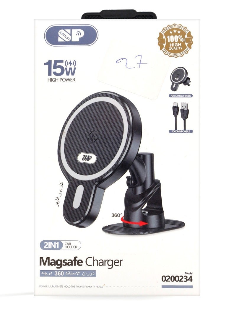 سناب ستاند سيارة مع شاحن لاسلكي - Image 2