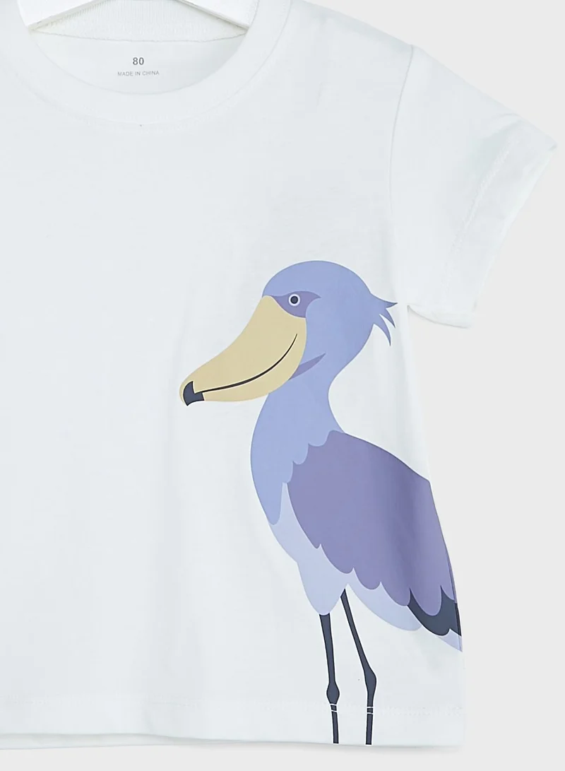 MUJI Kids Shoebill Print T-Shirt