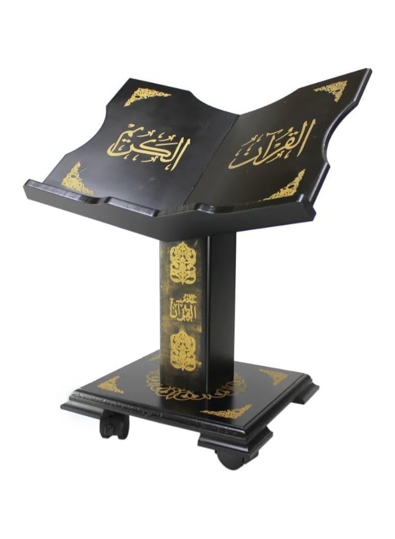 حامل القرآن الكريم مناسب لتلاوة القرآن الكريم أثناء الجلوس على الأرض حجم متوسط ​​- أسود  - Image 3