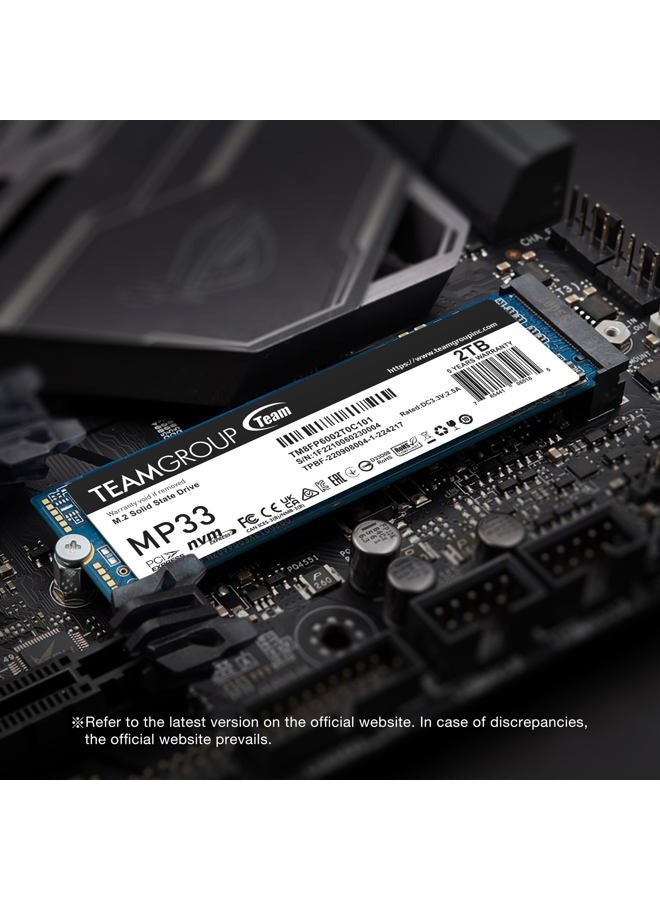 TeamGroup MP33 512GB SLC Cache 3D NAND TLC NVMe 1.3 PCIe Gen3x4 M.2 2280 Internal Solid State Drive SSD (Read/Write Speed up to 1,700/1,400 MB/s) Compatible with Laptop & PC Desktop TM8FP6512G0C101 - Image 3