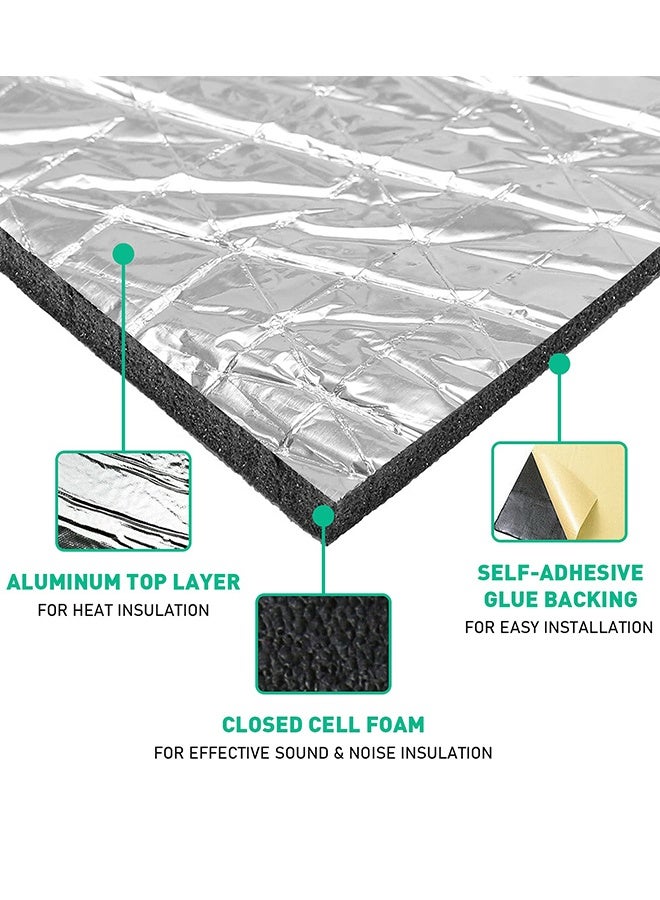 Generic Car Heat Sound Deadening Insulation Mat, Automobile Sound Deadening & Heat Insulation Material for Auto Hood Engine Roof Door and Trunk,500 x 2000 mm, Aluminum Foil Finish  - Image 3