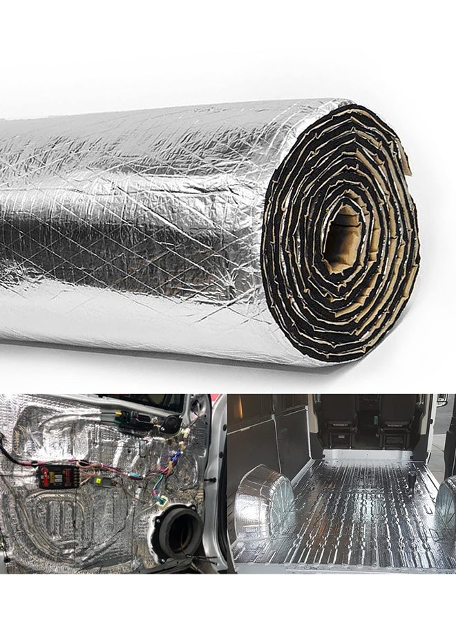 Generic Car Heat Sound Deadening Insulation Mat, Automobile Sound Deadening & Heat Insulation Material for Auto Hood Engine Roof Door and Trunk,500 x 2000 mm, Aluminum Foil Finish  - Image 1