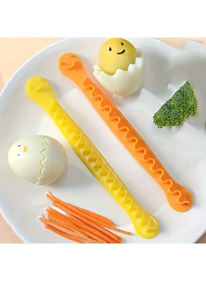 4pcs Orange Yellow Flower Shaped Egg Slicer For Boiled Eggs Breakfast Salad Decorating Tool - Image 3