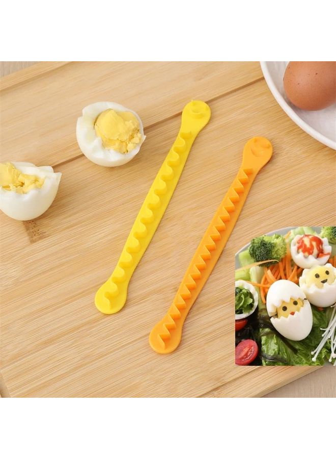 4pcs Orange Yellow Flower Shaped Egg Slicer For Boiled Eggs Breakfast Salad Decorating Tool - Image 5