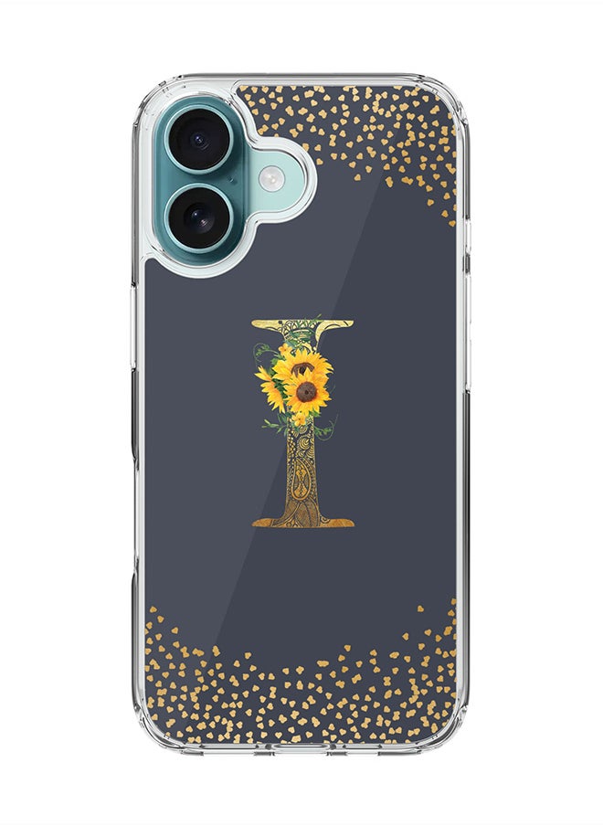 Stylizedd For iPhone 16 Case [Compatible with MagSafe] Slim Magnetic cover Clear Phone Case - Custom Monogram Mandala Floral - I (Grey )  - Image 1