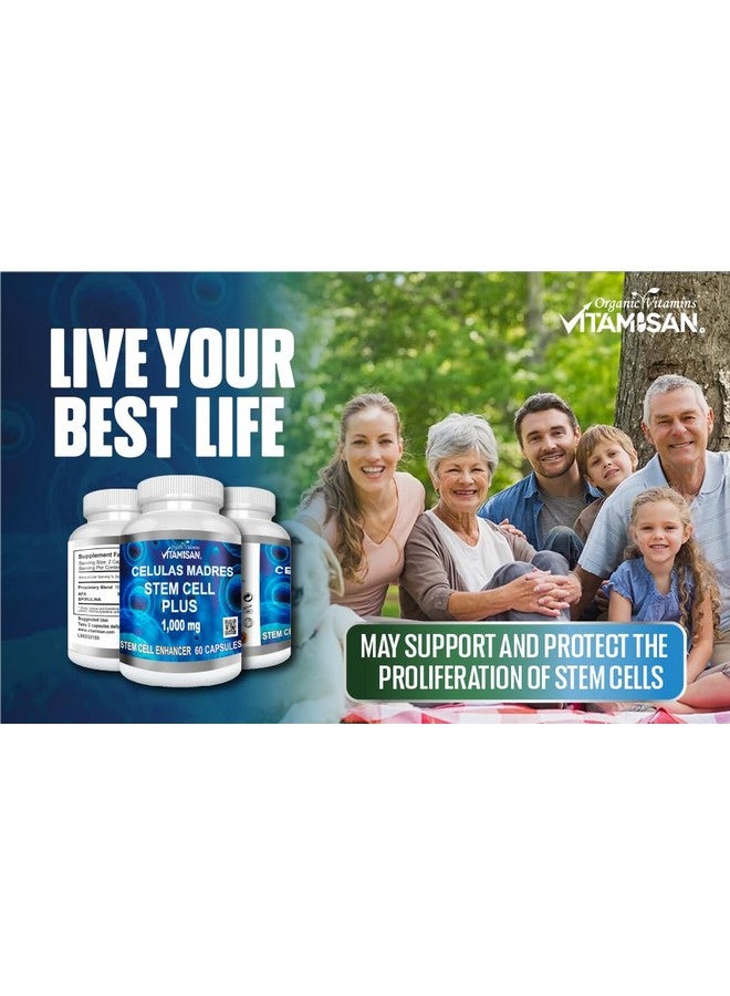 VITAMISAN 4 Celulas Madres Stemcells AFA Blue Green Algae Anti-Aging 240 Capsules - Image 3