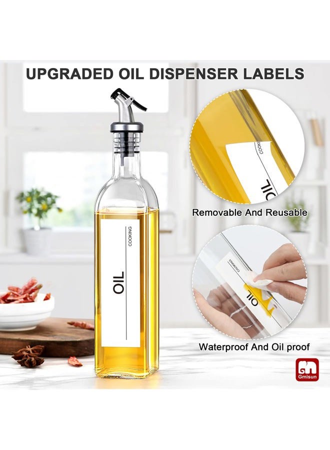 GMISUN Olive Oil Dispenser And Vinegar Bottle 3 Pack 17oz, For Kitchen, Glass Cooking Oil Container Cruet with Pourer Spout, Funnel And Labels, Clear - Image 4
