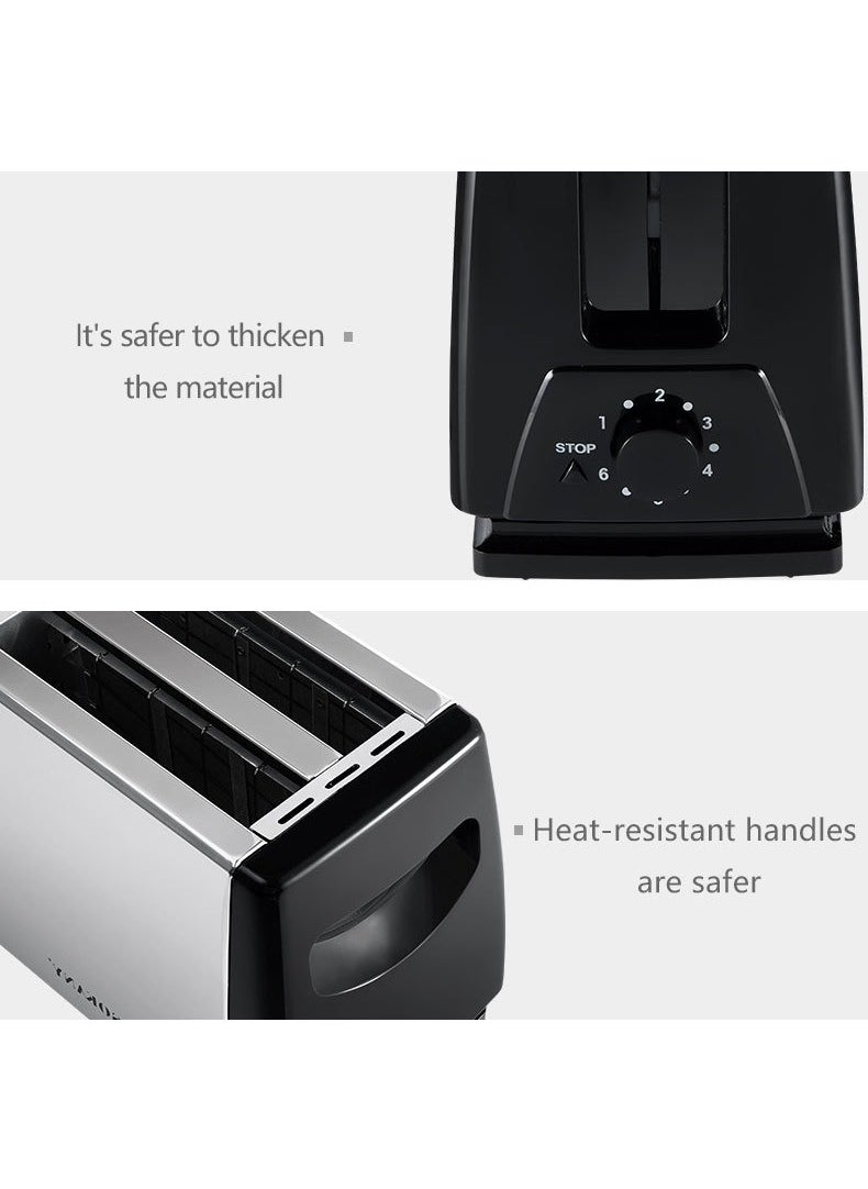 sokany - 2 Slice Bread Toaster - Adjustable 6 Browning Control 700W SK-016S Black - Image 1
