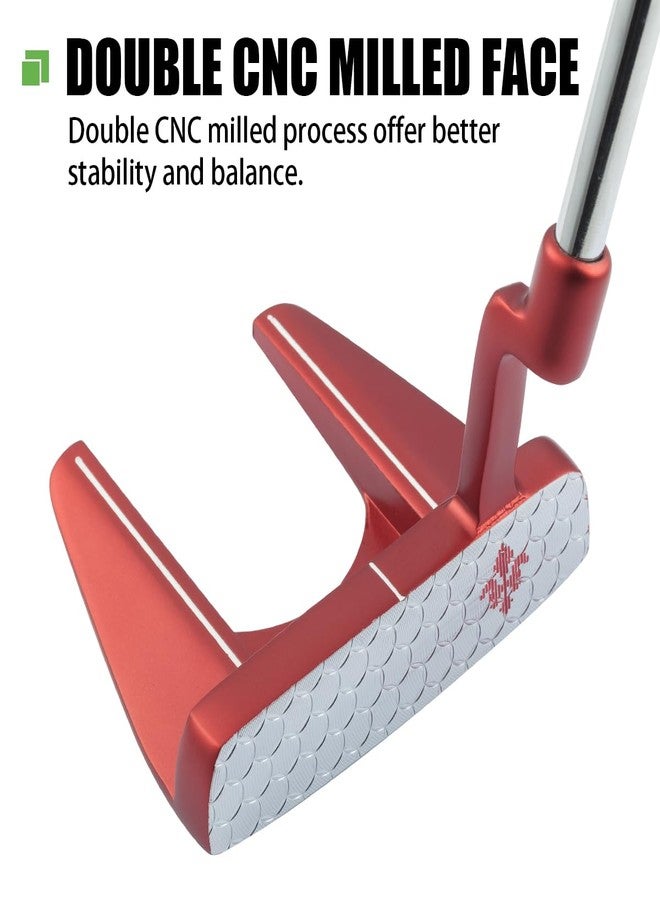 MAZEL Tour GS Men's Golf Putter,Right Handed,Golf Head Cover Included (GS3-Red Grip) - Image 3