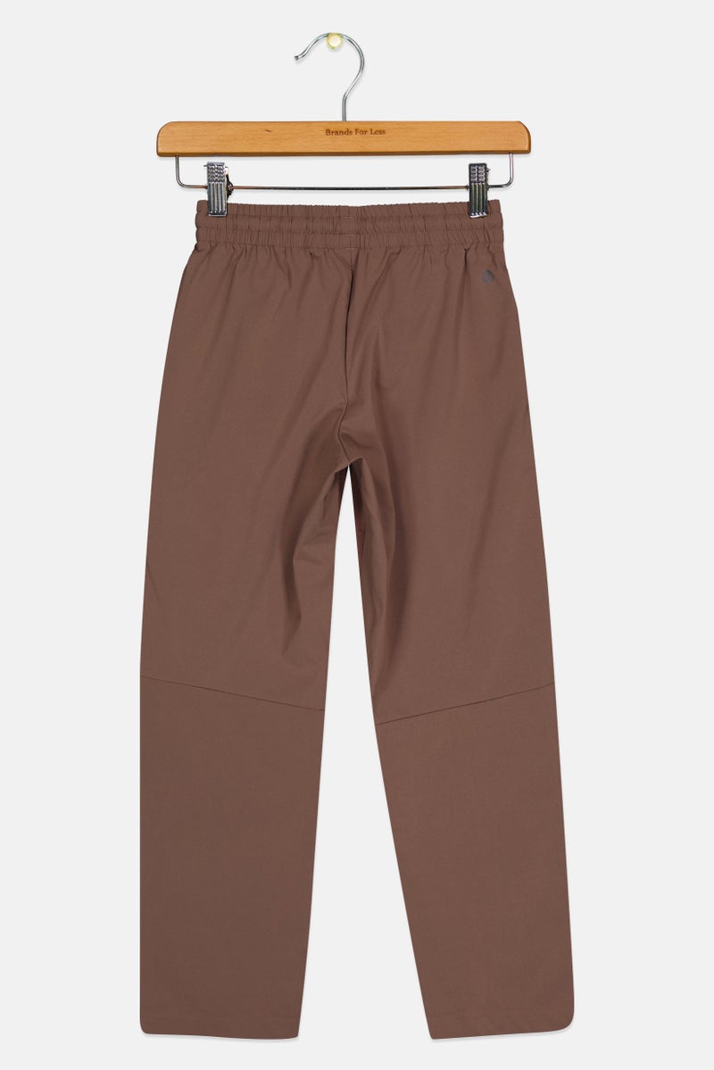 Adidas Kids Girl Brand Logo Outdoor Track Pants, Brown - Image 3