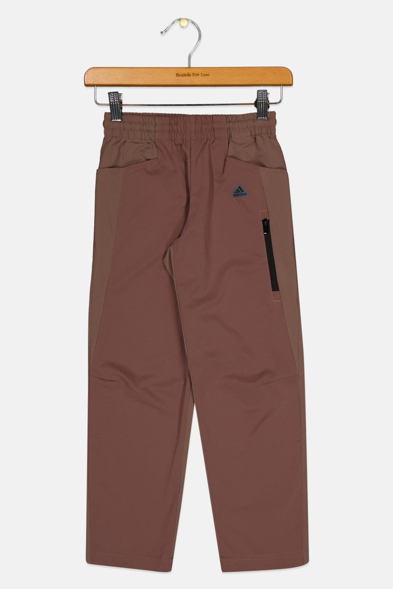 Adidas Kids Girl Brand Logo Outdoor Track Pants, Brown - Image 2