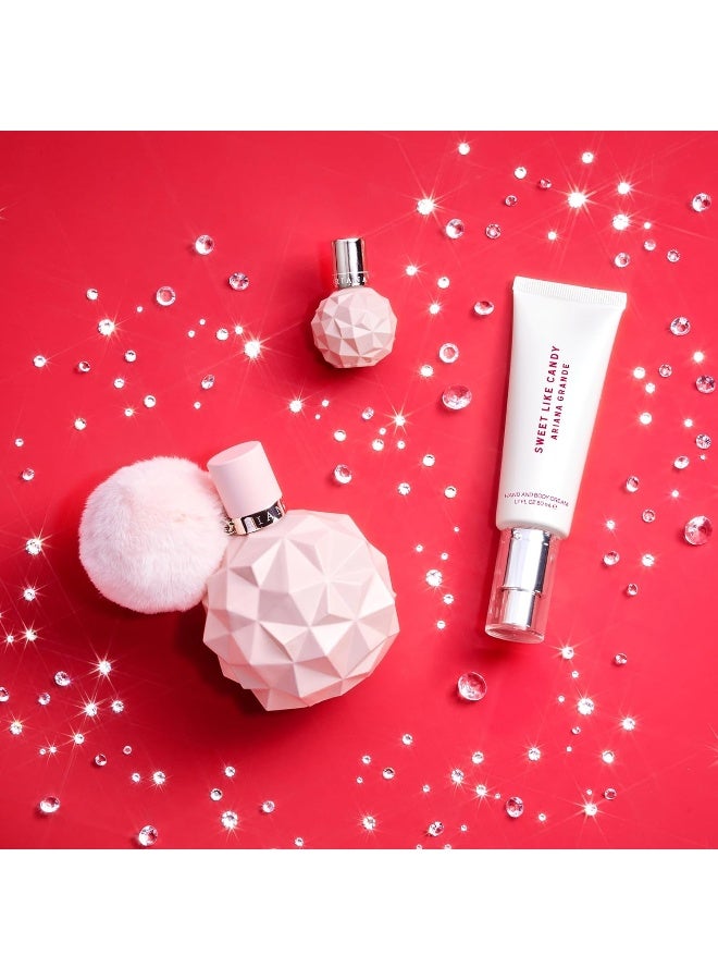 Ariana Grande Sweet Like Candy Limited Edition Holiday Set – Includes Eau de Parfum, Hand and Body Cream, and Deluxe Mini Parfum - Image 3