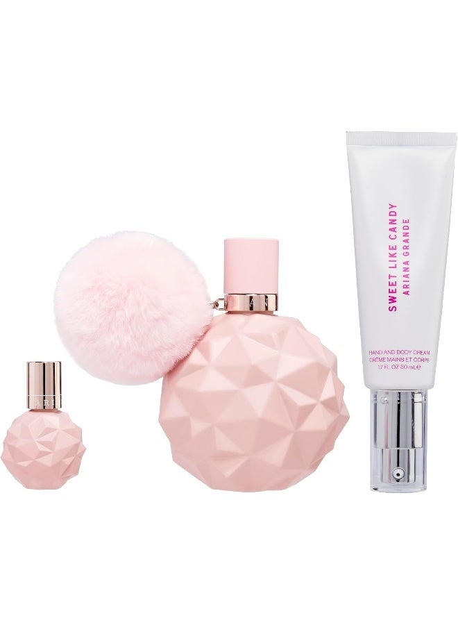 Ariana Grande Sweet Like Candy Limited Edition Holiday Set – Includes Eau de Parfum, Hand and Body Cream, and Deluxe Mini Parfum - Image 2
