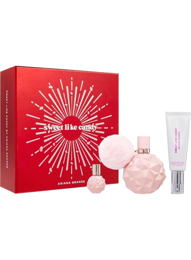 Ariana Grande Sweet Like Candy Limited Edition Holiday Set – Includes Eau de Parfum, Hand and Body Cream, and Deluxe Mini Parfum - Image 1