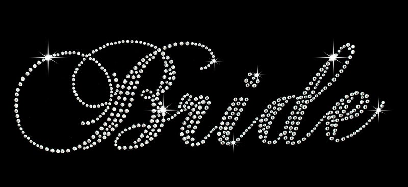 Rococo Designs Classic Bride Wedding Clear Rhinestone Iron on Hotfix Transfer Bling DIY -10" by 3" - Image 2