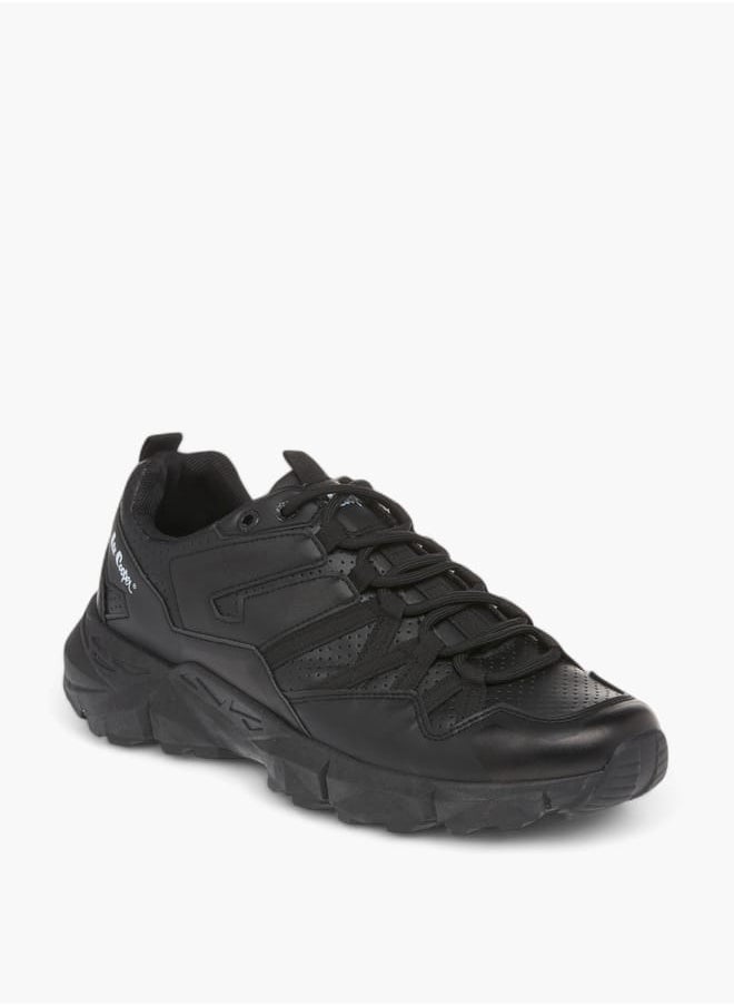 Lee Cooper Mens Panelled Lace-Up Sneakers With Pull Tab  - Image 1