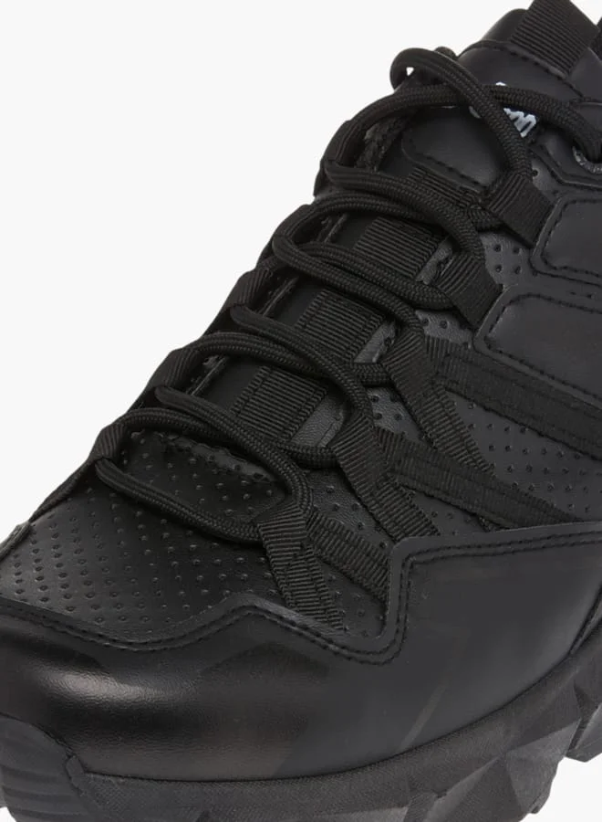 Lee Cooper Mens Panelled Lace-Up Sneakers With Pull Tab