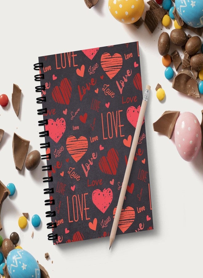Plan To Gift love heart texture Spiral Wiro Unruled Blank Pages Notebook Diary Journal Drawing Book Size-A5(6X9 Inches) (love heart texture) - Image 2