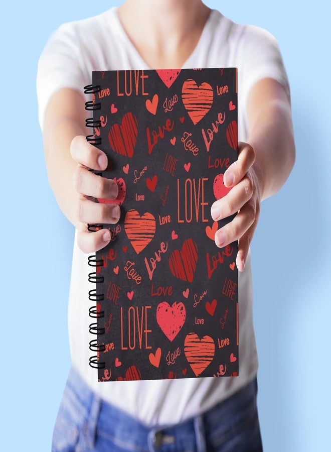 Plan To Gift love heart texture Spiral Wiro Unruled Blank Pages Notebook Diary Journal Drawing Book Size-A5(6X9 Inches) (love heart texture) - Image 3