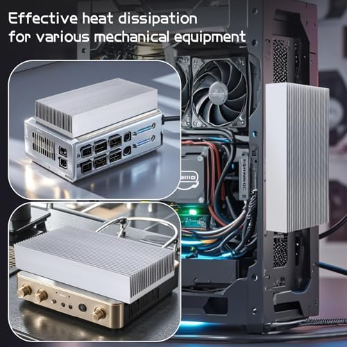 Manesi Silver Tone Aluminium Radiator Heatsink Heat Sink 150x80x27mm，6.25" x 3.15" x 1.06"(L*W*H) - Image 5
