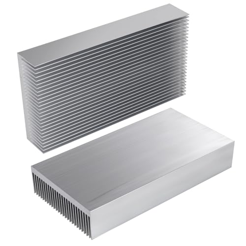 Manesi Silver Tone Aluminium Radiator Heatsink Heat Sink 150x80x27mm，6.25" x 3.15" x 1.06"(L*W*H) - Image 3