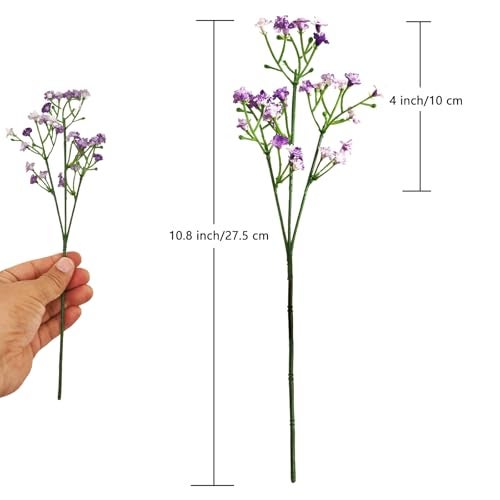 ABAJI Tiny Babys Breath Artificial Flowers Gypsophila Real Touch Flowers for Wedding Party Home Garden Decoration 12 inch in Length Small and Short - Image 2