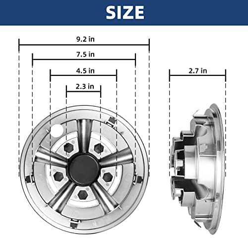 NOKINS Golf Cart Hubcaps 8 Inch Set of 4, Club Car/Ezgo/Yamaha Tires Wheel Covers,Chrome Accessory & Accessories - Image 4