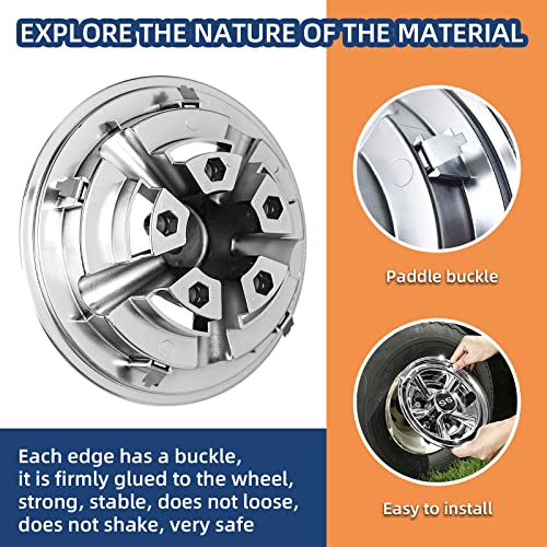 NOKINS Golf Cart Hubcaps 8 Inch Set of 4, Club Car/Ezgo/Yamaha Tires Wheel Covers,Chrome Accessory & Accessories - Image 5