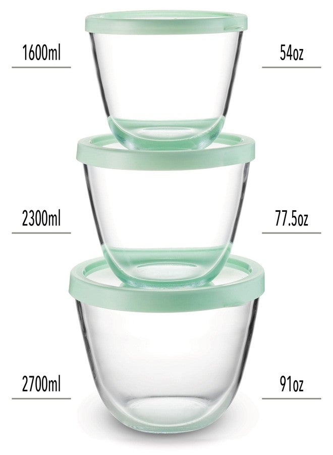 Table Concept Concept Mixing Bowls with Lids, Glass Nesting Bowls, Space Saving Food Storage Containers, 6 Piece Set - Image 3
