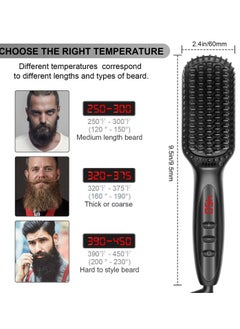LANDOT Hair Heated Straightening Brush,Negative Ion Hot Hair Brush for Smooth Frizz-Free Women Hair - Ceramic Flat Iron Brush - Dual Voltage Anti-Scald Safe Fast Heating  - Image 5