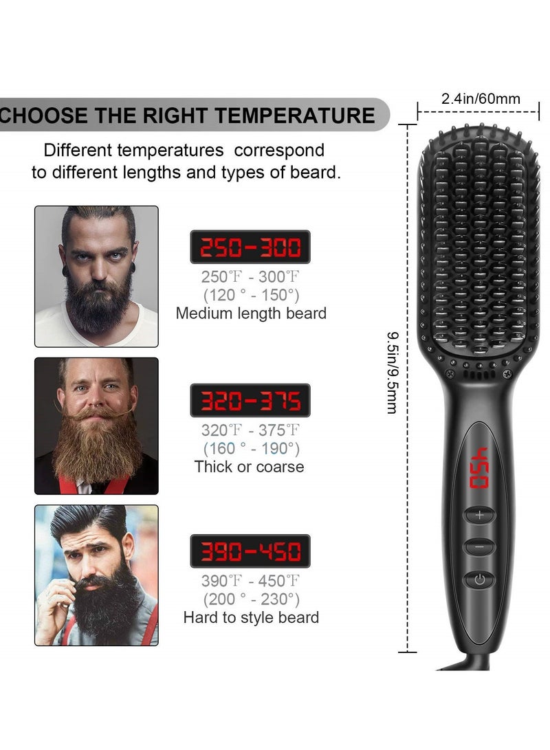 LANDOT Hair Heated Straightening Brush,Negative Ion Hot Hair Brush for Smooth Frizz-Free Women Hair - Ceramic Flat Iron Brush - Dual Voltage Anti-Scald Safe Fast Heating - Image 5