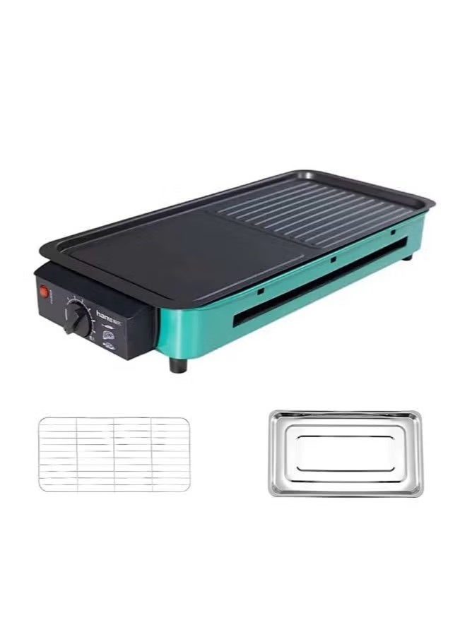 Electric Indoor Grill, 2 in 1 Indoor Grills for Kitchen, Versatile Smokeless Indoor Grill for Home Cooking With Grill Mesh, Non-Stick Baking Pan and Drip Tray - Image 3