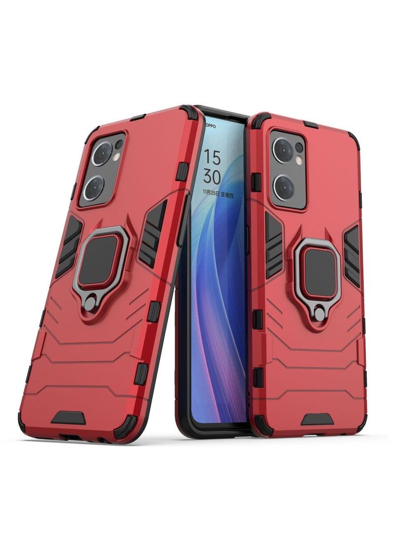 Red Protective Cover With Ring Bracket For Oppo - Image 1