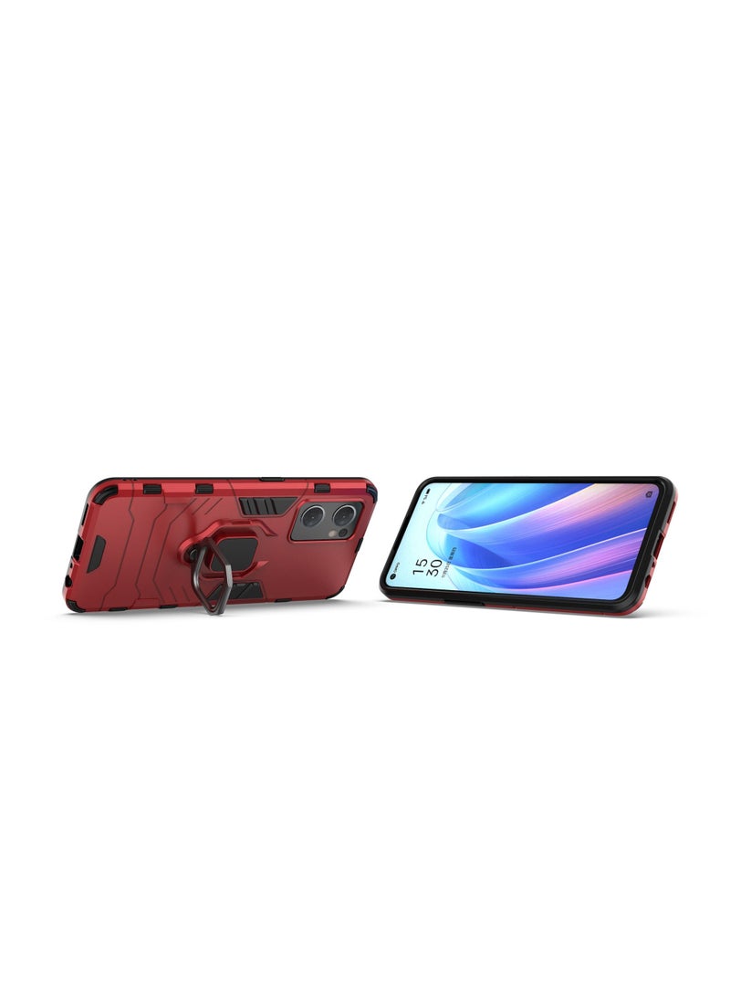 Red Protective Cover With Ring Bracket For Oppo - Image 3