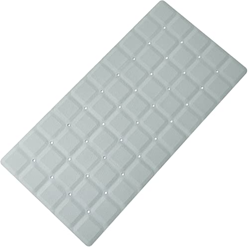 Webos Foldable Silicone Bathtub Mat: Jumbo Size Heavy Duty Safety Bath Mat for Tub Without Suction Cups Non Slip Bath & Shower Mat for Textured, Reglazed, Refinished Tub (Grey, 35.8 x 17.7) - Image 1