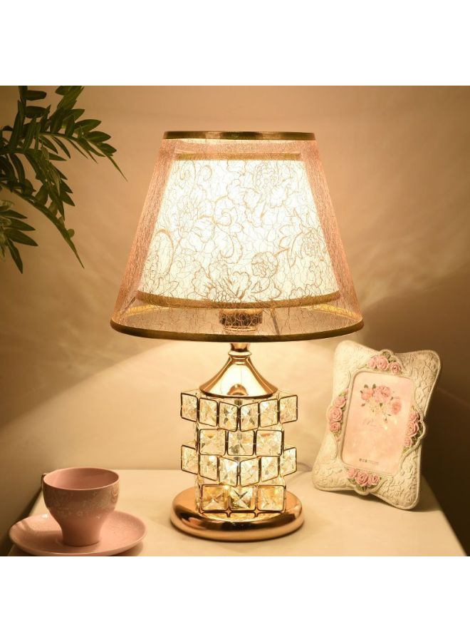 Generic European-style Crystal Table Lamp Bedroom Bedside Lamp Household Simple Modern Warm Romantic Wedding Decorative Bedside Table Lamp-Colour:Light Luxury Local Gold-dimming Switch + 5 Watt Special Dimming Led  - Image 3