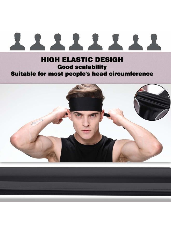 Braylin Headbands for Men, 3-Pack Men's Sweatband Head Ties, Breathable Cooling Sport Headbands for Tennis, Running, Cycling, Martial Arts or Fitness, Moisture Wicking Non Slip - Image 4