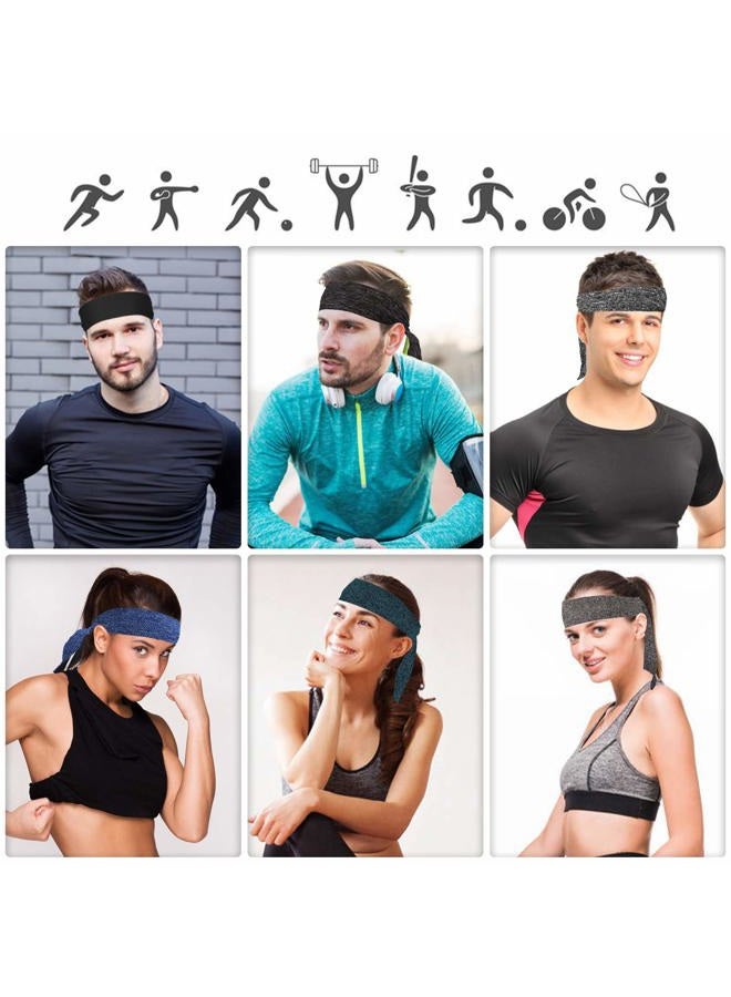 Braylin Headbands for Men, 3-Pack Men's Sweatband Head Ties, Breathable Cooling Sport Headbands for Tennis, Running, Cycling, Martial Arts or Fitness, Moisture Wicking Non Slip - Image 5