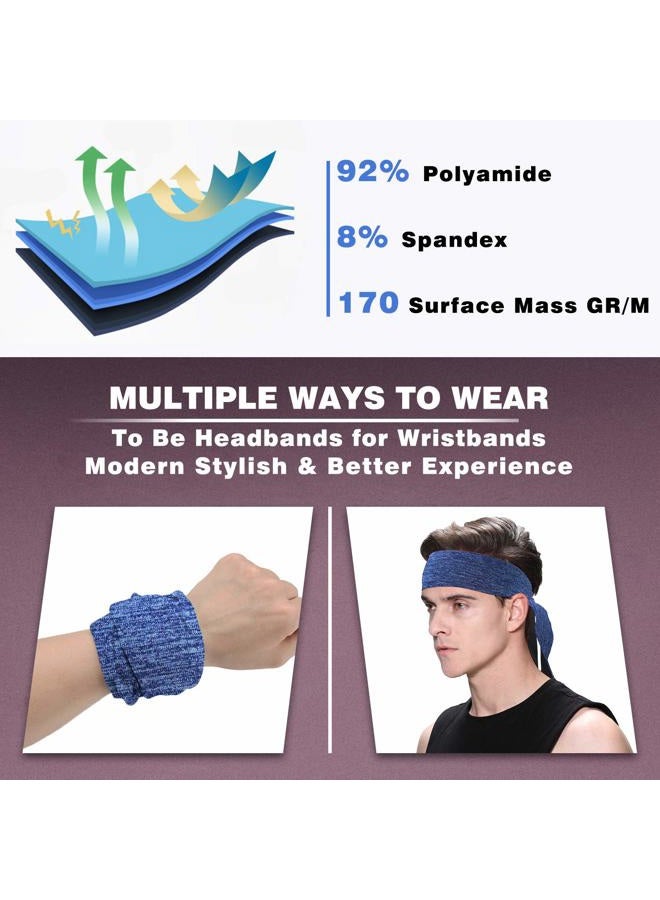 Braylin Headbands for Men, 3-Pack Men's Sweatband Head Ties, Breathable Cooling Sport Headbands for Tennis, Running, Cycling, Martial Arts or Fitness, Moisture Wicking Non Slip - Image 3