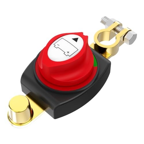 Malictele Top Post Battery Disconnect Switch, Malictele On/Off 275A Negative Battery Quick Disconnect 12-48V Heavy Duty Kill Switch for Car, Vehicle, RV and Boat - Image 1