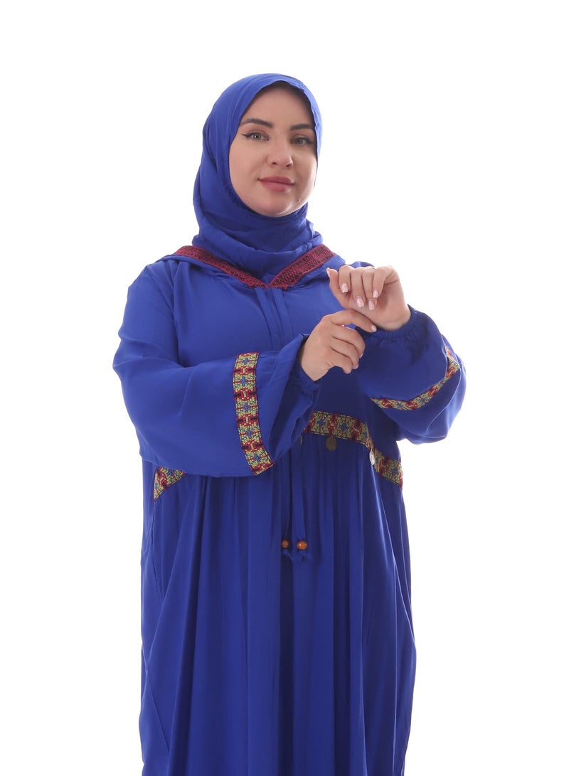 بيبو اسدال حريمي طويل اكمام طويلة مع طرحة - Image 2